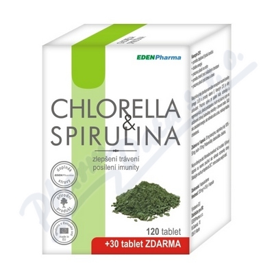 Edenpharma Chlorella Spirulina tbl.120+30 ZDARMA