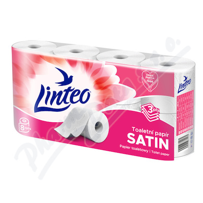 Linteo Toaletní papír SATIN 3vrstvý bílý 8rolí