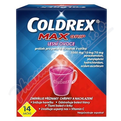 Coldrex MAXGrip Lesní ovoce 1000/10/70mg scc.14 II