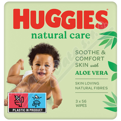 HUGGIES Natural Care vlhčené ubrousky 3x56ks