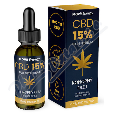 MOVit CBD 15% Full Spectrum konopný olej 10ml