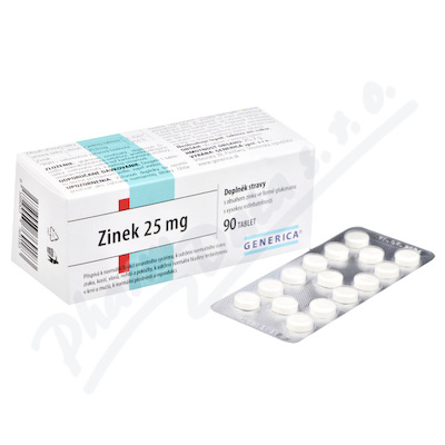 Zinek 25 mg tbl.90 Generica