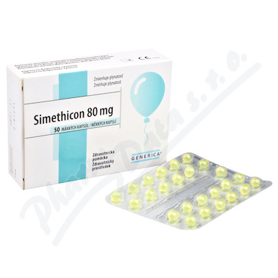 Simethicon 80mg 50 měkkých kapslí Generica