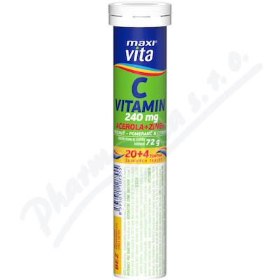Maxi Vita Vitamin C+acerola+zinek tbl.eff.20+4