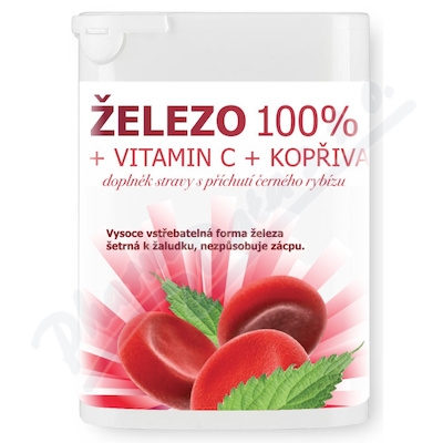 Železo 100% + vitamin C + kopřiva tbl.90