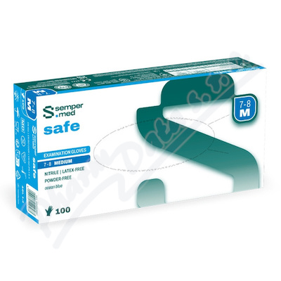 Rukavice vyš.Sempermed safe nitril M/100ks