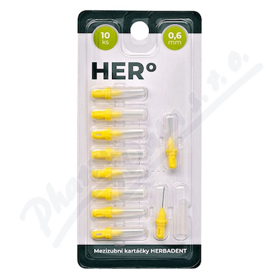 HERBADENT HERo mezizubní kartáček 0.6mm žlutý 10ks