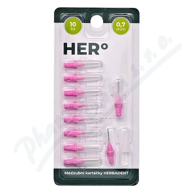 HERBADENT HERo náhr.mezizub.kart.0.7mm růžový 10ks