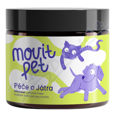MOVit PET Péče o Játra s příchutí masa tbl.100