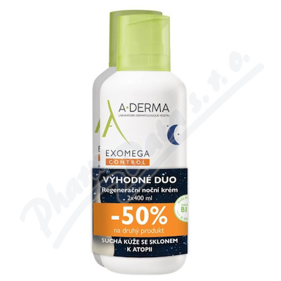 A-DERMA Exomega CONTROL Regener.noční krém 2x400ml