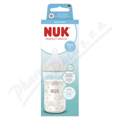 NUK Perfect Match láhev skleněná 230ml 3+m