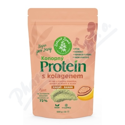 Zelená Země konopný protein s kolagenem 500g