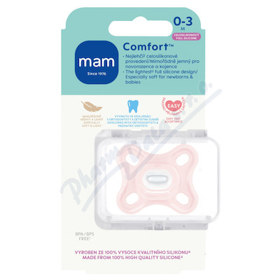 MAM Dudlík Comfort box 0-3m růžový 1ks
