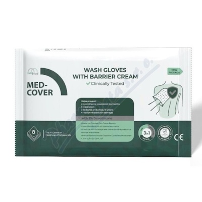 MED-COVER Wash Gloves with Barrier Cream 8ks